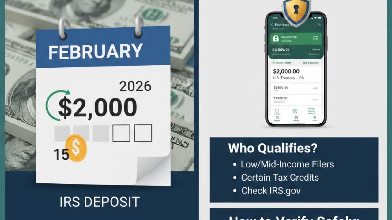 $2,000 IRS Deposit in February 2026 – Who Qualifies and How to Verify Your Payment Safely