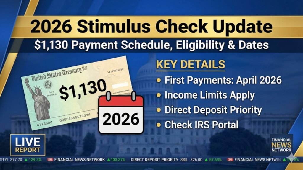 2026 Stimulus Check Update: $1,130 Payment Schedule, Eligibility & Dates