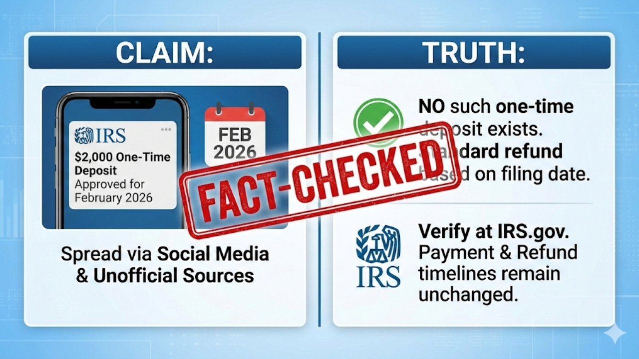 Fact-Checked: IRS $2,000 One-Time Deposit February 2026 — Truth Behind Payment & Refund Timeline