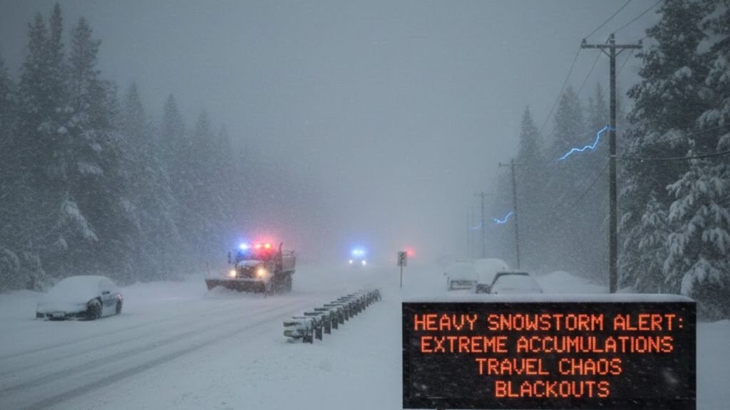 Heavy Snowstorm Alert: Extreme Accumulations to Trigger Travel Chaos and Blackouts