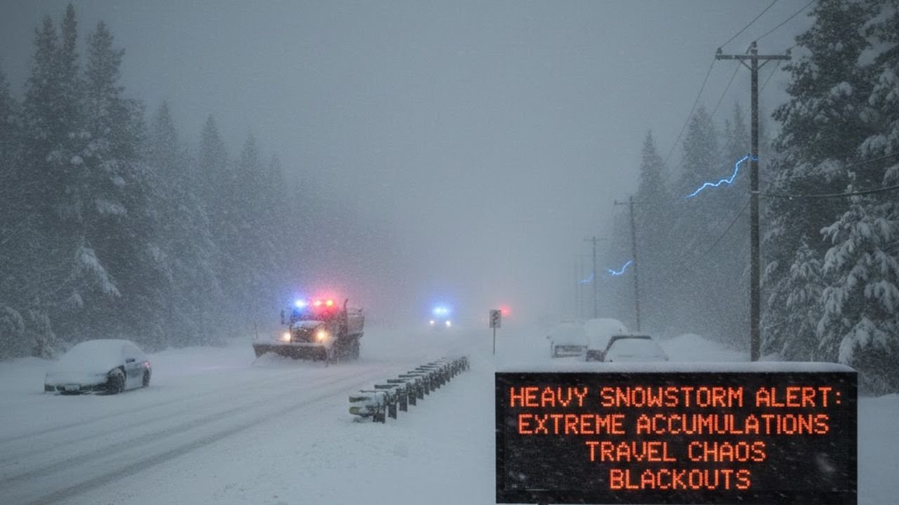 Heavy Snowstorm Alert: Extreme Accumulations to Trigger Travel Chaos and Blackouts