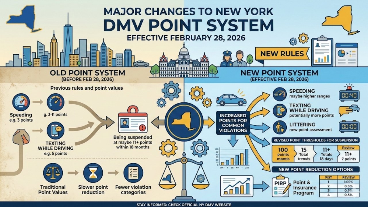 Major Changes to New York DMV Point System Effective February 28, 2026
