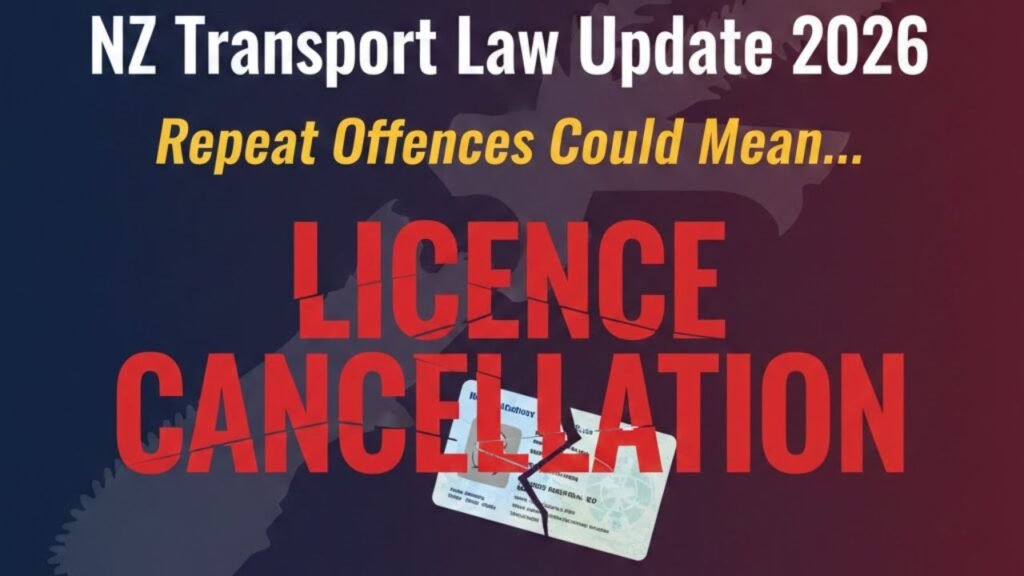 NZ Transport Law Update 2026: Repeat Offences Could Mean Licence Cancellation