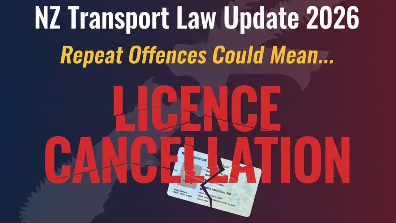NZ Transport Law Update 2026: Repeat Offences Could Mean Licence Cancellation