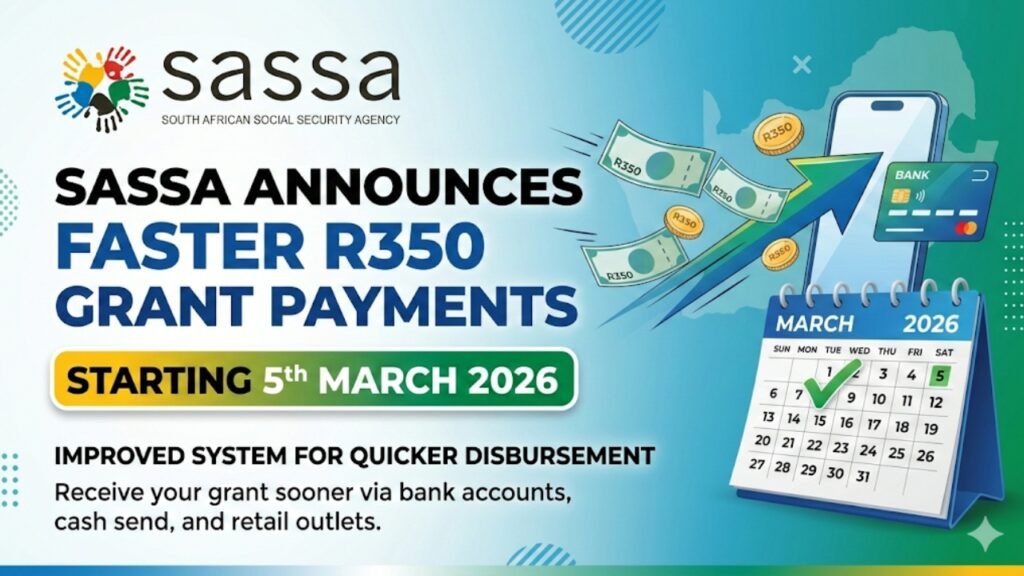 SASSA Announces Faster R350 Grant Payments Starting 5th March 2026