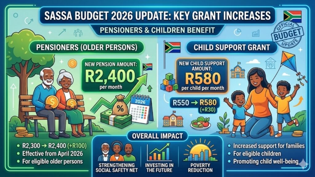 SASSA Budget 2026 Update: Pensioners to Receive R2,400 & Child Support Grant Raised to R580
