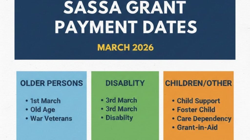 SASSA grant payment dates for March 2026: What you need to know
